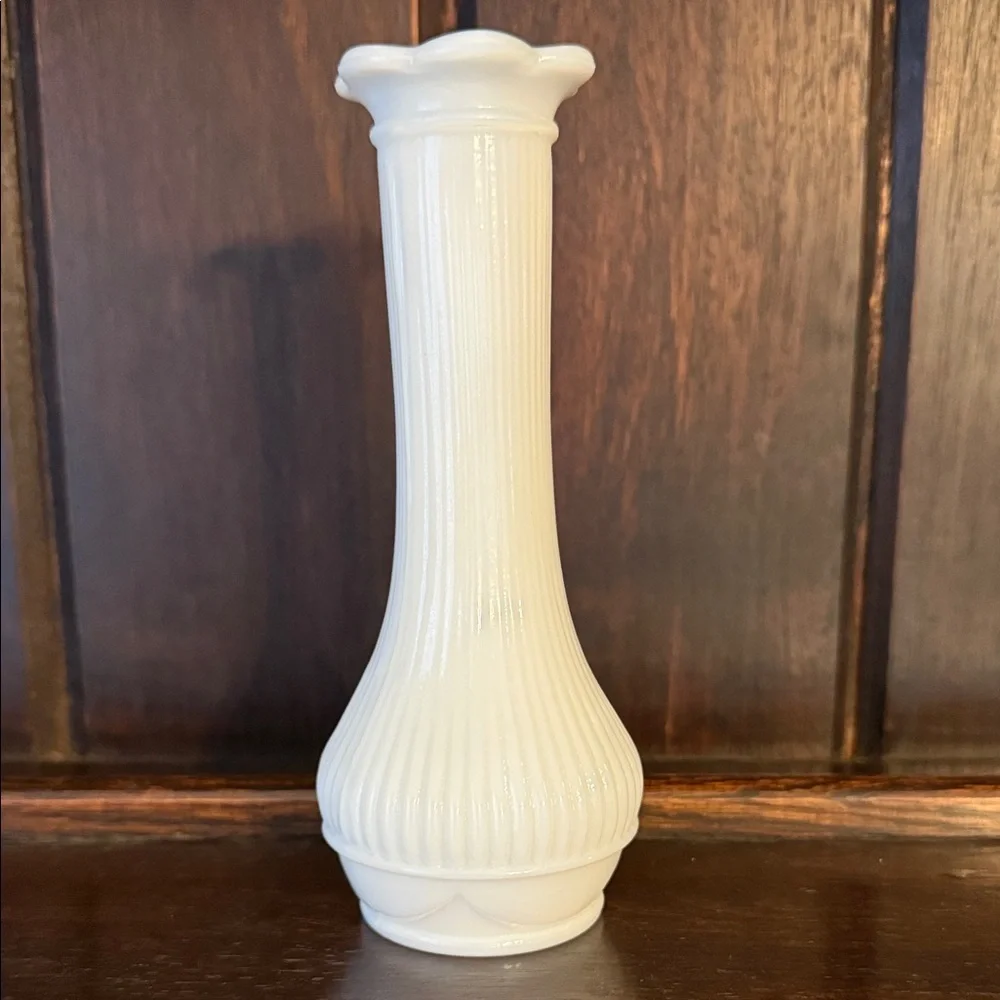 Chic White Fluted Vase